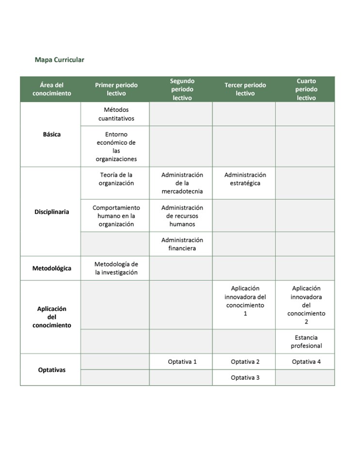 Mapa curricular